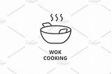 Wok Icon sketch template
