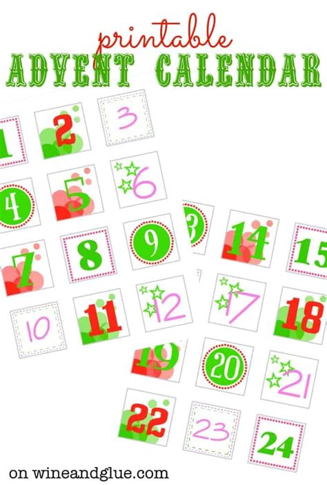 printable advent calendar template