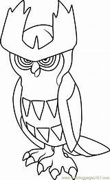 Noctowl Nuzleaf Coloringpages101 Pokémon sketch template