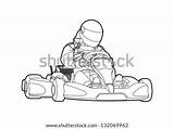 Kart Go Pages Racing Karting Coloring Stock Outline Background Shutterstock Vector Template Race Sketch Logo sketch template