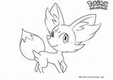 Pokemon Fennekin Coloring Pages Printable Kids Print sketch template