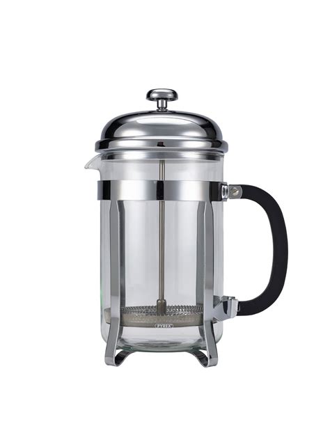 cup cafetiere chrome pyrex oz  litre catering products direct
