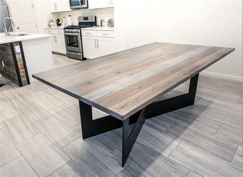 custom grey dining table porter barn wood