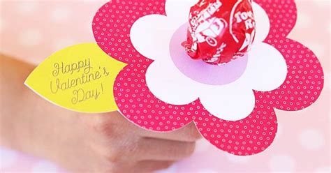 lollipop flower valentine printable printabledownloadable templates pinterest