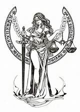 Justice Libra Goddess Nemesis Tatuaggio Bilancia Tatuaggi Sketches Drawings Scales sketch template
