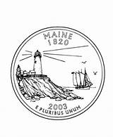 Maine Quarter Coloring State Pages Printables States Usa Go Print Next Back sketch template