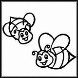 Coloring Bee Pages Bumble Cute sketch template