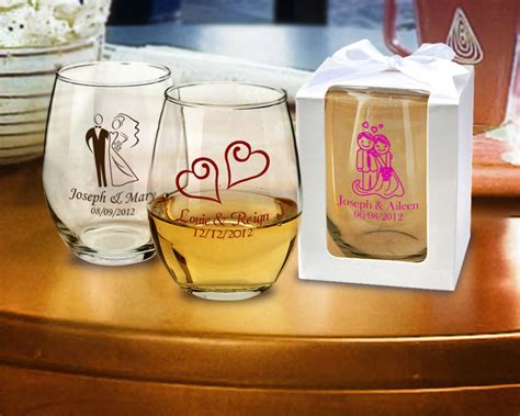 9oz Monogrammed Personalized Stemless Wine Glasses