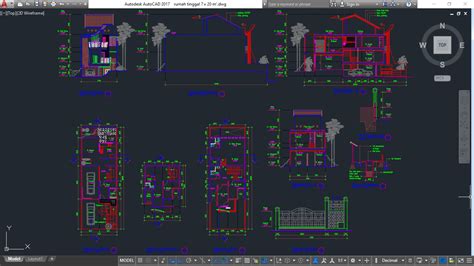 gambar lengkap desain rumah ukuran   format autocad dwg