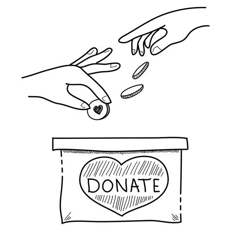 donate hand drawn concept  charity  donation hands give