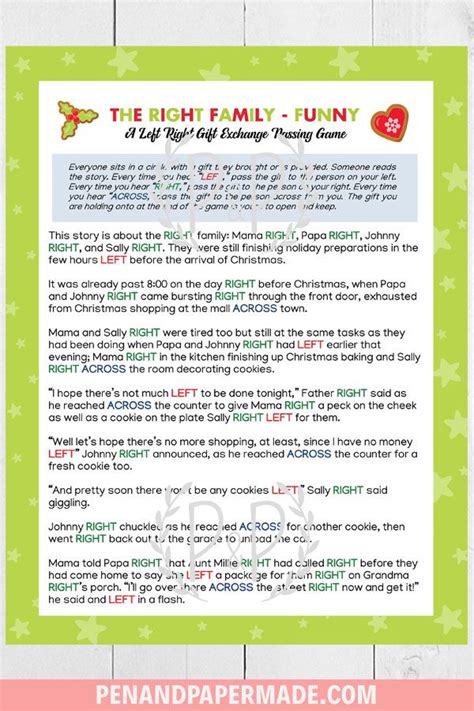 hilarious holiday gift exchange game printable left  game