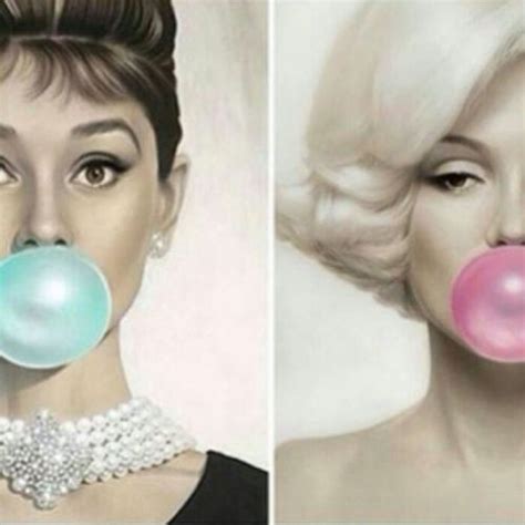 Audrey Hepburn And Marilyn Blowing Bubbles Celebrities ~ I Like A