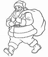 Santa Claus Coloring Pages Drawing Sketch Printable Good Line Outline Wants Christmas Color Walking Kid Kids House Sleigh Print Para sketch template