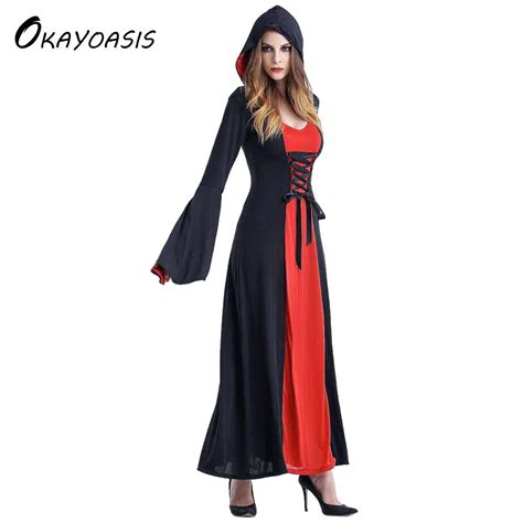 hooded witch cape women halloween costumes witche vampires fancy party
