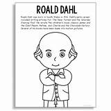 Dahl Roald Coloring Author Informational Library Famous Craft Text sketch template