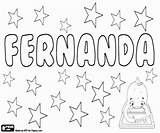Fernanda Name Coloring Feminine Names Pages Girl sketch template