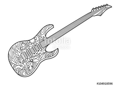 electric guitar coloring page  adults horse coloring pages