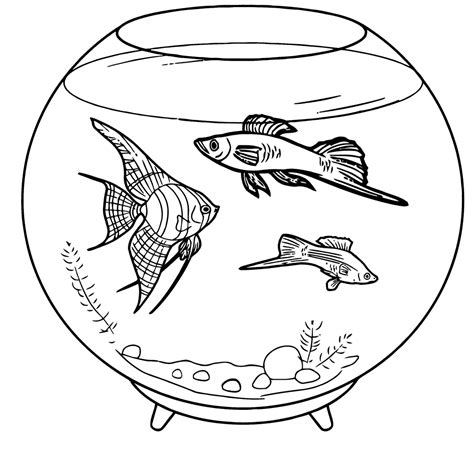 empty fish tank coloring pages