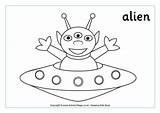 Colouring Alien Pages Saucer Flying Space Coloring Kids Colour Printable Color Print Blank Colorings Word Getcolorings Activityvillage sketch template