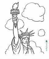 Liberty Statue Coloring Pages Printable Kids American States Symbols Outline Sheet July Monuments 4th Clipart National Cliparts United Drawing Color sketch template