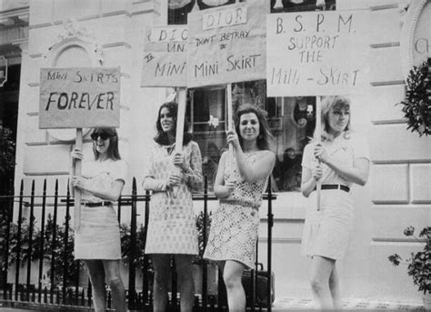 wonderful vintage photos of london girls protesting for mini skirts in