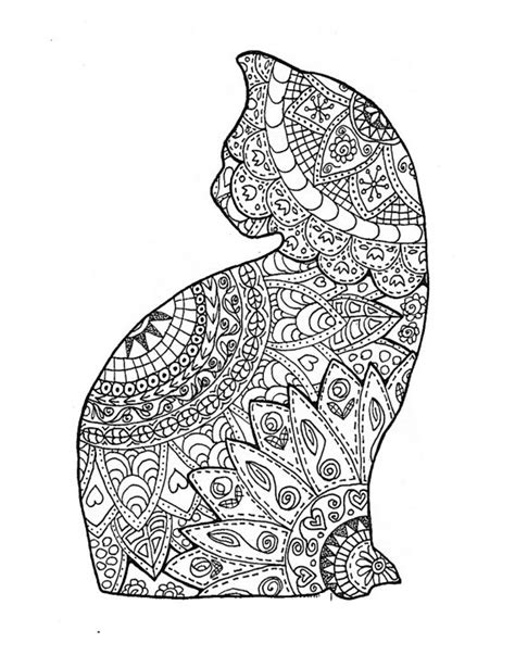 cat coloring pages  adults