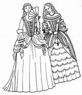 Barock Adel Kleider Diferencias Kostenloses Baroque Kobiety Openclipart Zeichnung Rokoko Sukienki Dwie Kostüme Spenden Cliparts sketch template