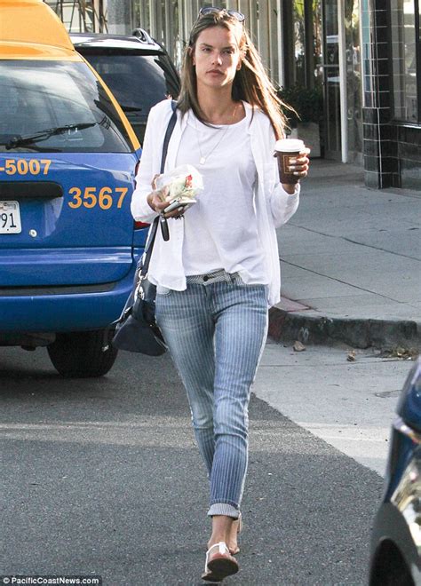 alessandra ambrosio steps out make up free as she treats herself to coffee and a cake daily