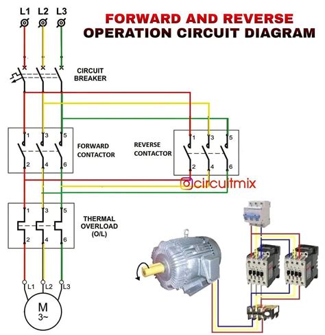 phase motor reverse  circuit diagram