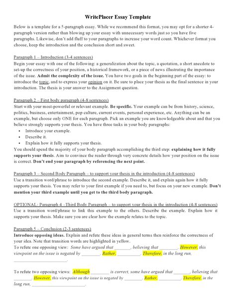 college essay format templates examples templatearchive