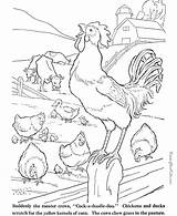 Coloring Pages Farm Animals Kids Color Animal Rooster sketch template