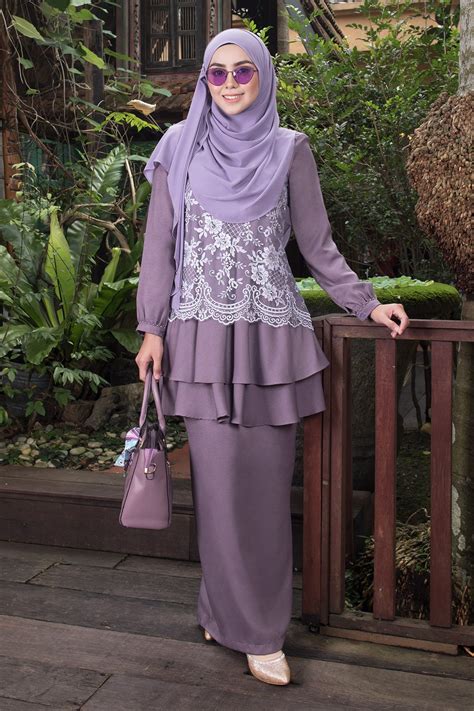 Baju Kurung Lace Alexis Morning Iris Muslimahclothing