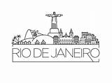 Rio Janeiro Cidade Skyline Draw Maravilhosa Viagem Kürşat sketch template
