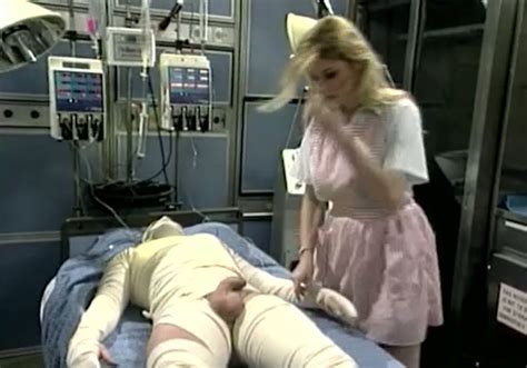 really horny blond nurse rides bandaged patient s cock in the hospital
