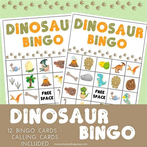 cute dinosaur bingo printable game kids  love
