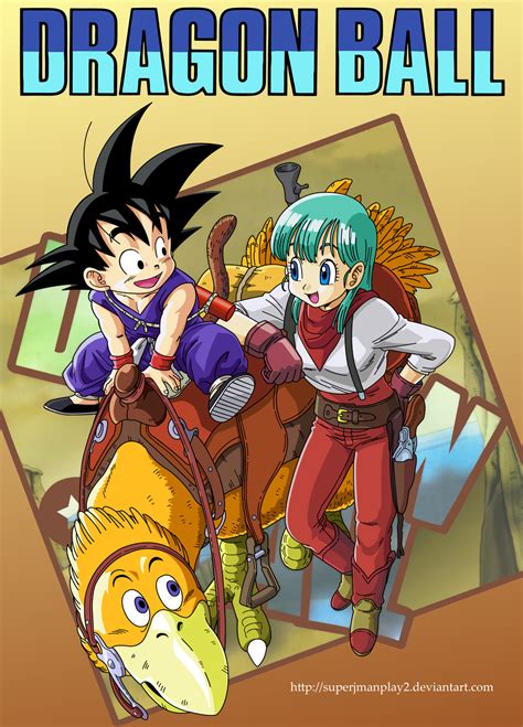 Dragon Ball Bulma Goku And The Chocobo By