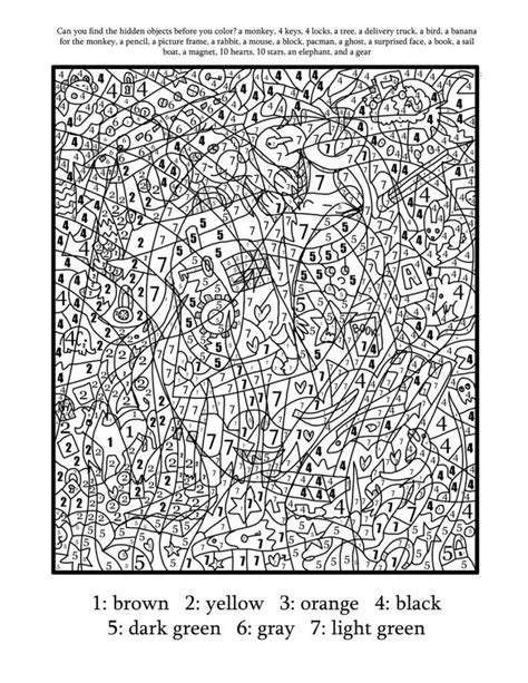 color  number coloring pages  adults coloring home
