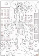 Coloring Steampunk Pages Dragon Skip Main sketch template