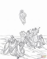 Jesus Ascension Coloring Heaven Into Drawing Pages Christ Clipart Gustave Dore Resurrection Sketch Gates Drawings Template Popular sketch template