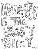 Coloring Honesty Pages Printable Quotes Doodle Honest Kids Worksheets Quote Education Benjamin Franklin Alley Year Color Truth Olds Drawing Skills sketch template