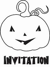 Invitations Lantern Jack Halloween Printable Coloring sketch template