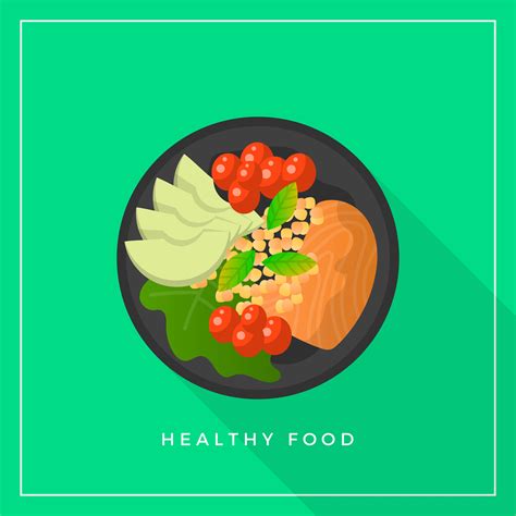flat healthy meals food vector illustration  vector art  vecteezy