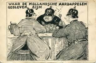 briefkaart ongedateerd maar uit de eerste wereldoorlog met spotprent de maker heeft kritiek op