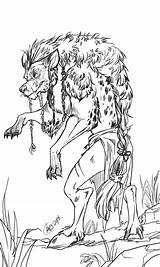 Coloring Pages Adult Hyena Scary sketch template