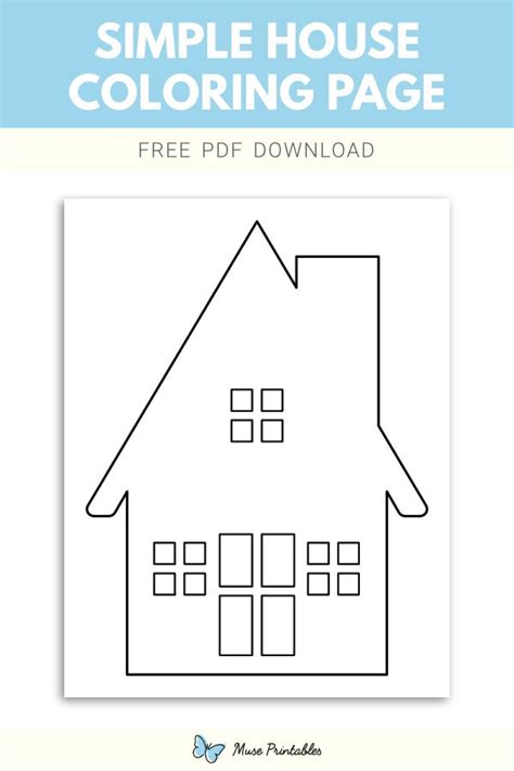 simple house coloring page coloring pages simple house house