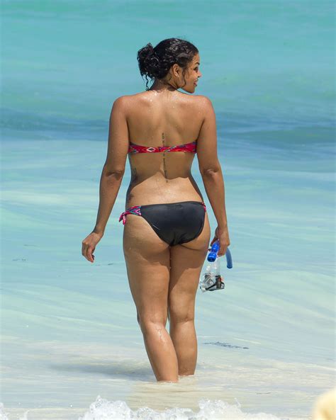 jordin sparks in bikini at a beach in bahamas hawtcelebs