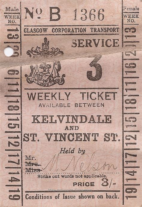 glasgow corporation transport weekly ticket service  flickr