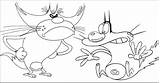 Oggy Cockroaches Coloring Pages Three Getdrawings sketch template