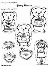 Bears Goldilocks Three Coloring Puppets Story Printables Pages Worksheets Clipart Printable Print Little Preschool Puppet Bear Oro Ricitos Template Color sketch template