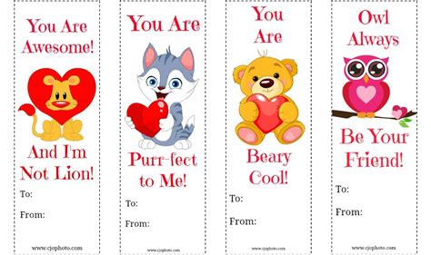 cjo photo printable bookmarks valentines day bookmark cards